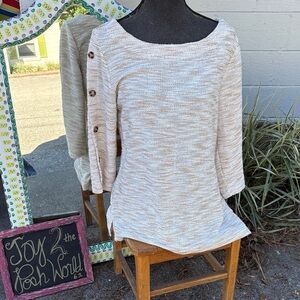 Carolyn Taylor Cream Oatmeal Knit Sweater